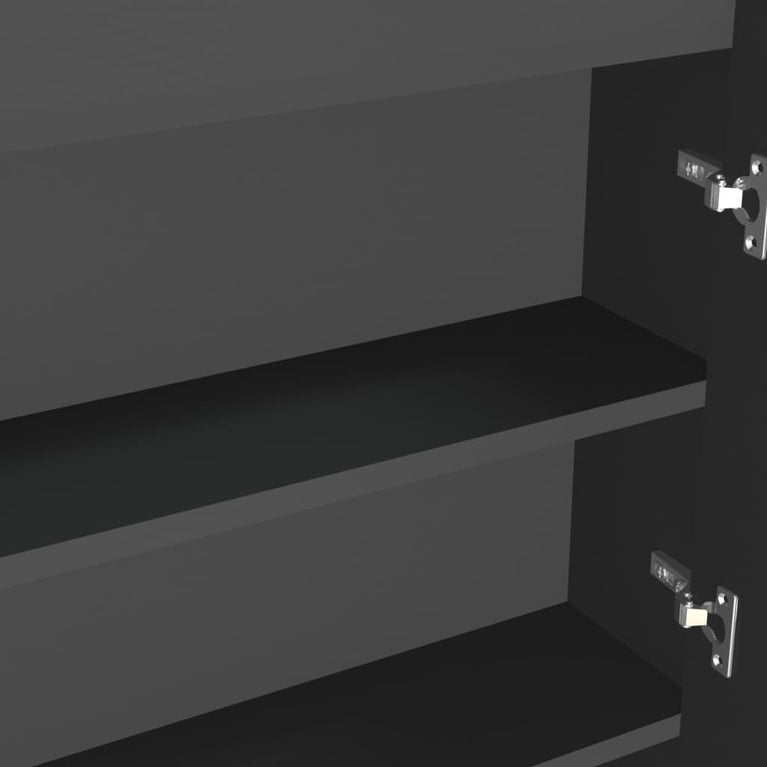 Badkamerkast met spiegel 80x15x60 cm MDF antracietkleurig MeubelReus