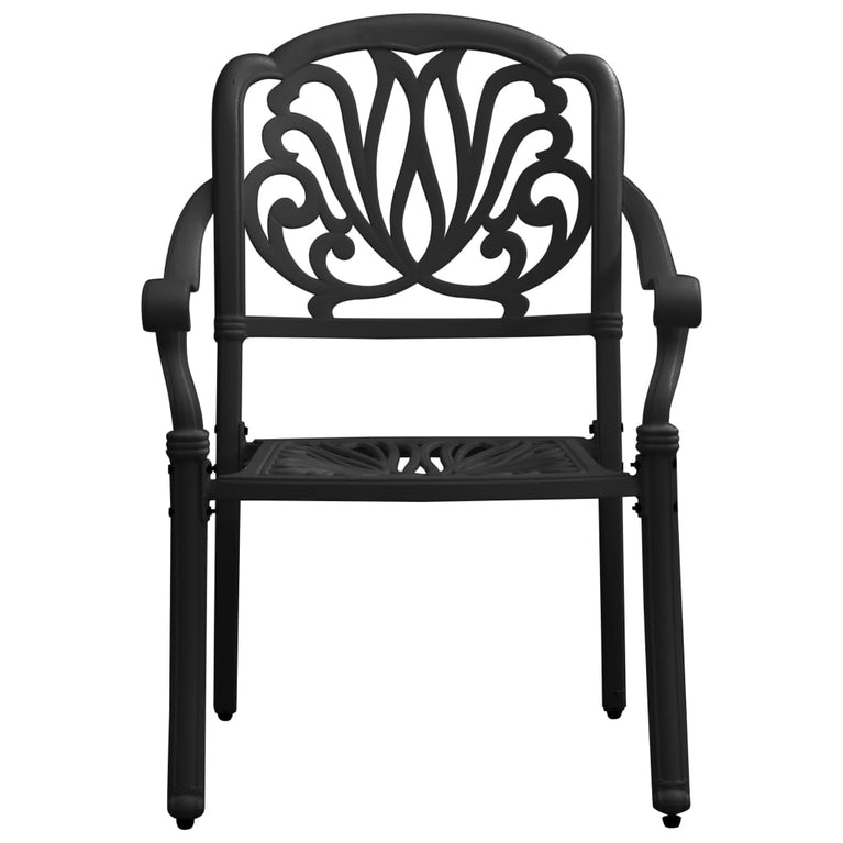 3-delige Bistroset gietaluminium zwart