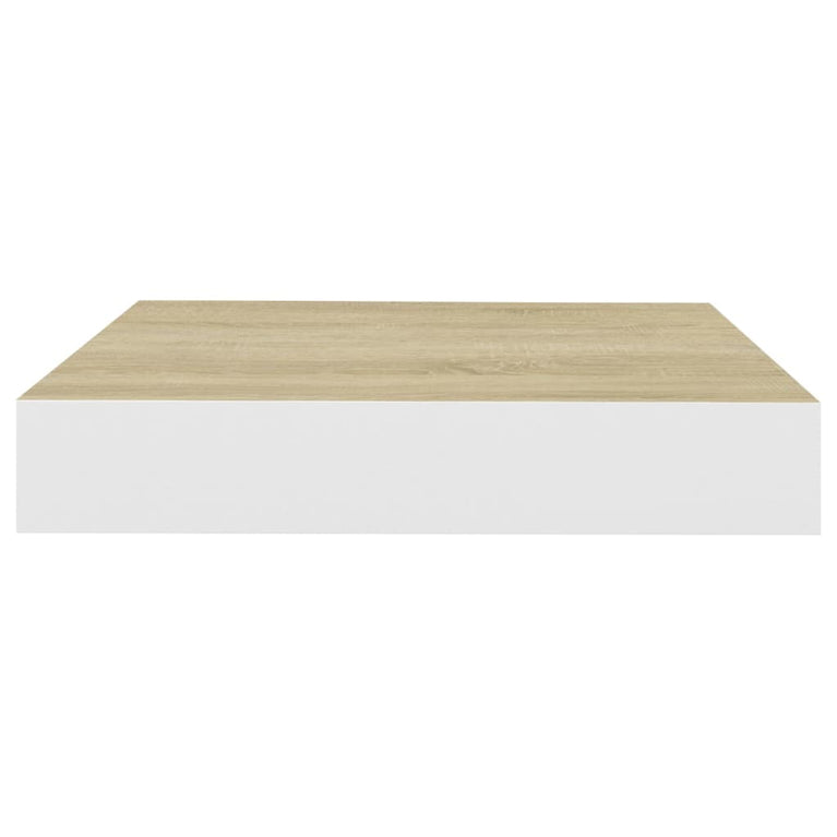 Wandschappen zwevend 4 st 23x23,5x3,8 cm MDF eikenkleurig wit MeubelReus