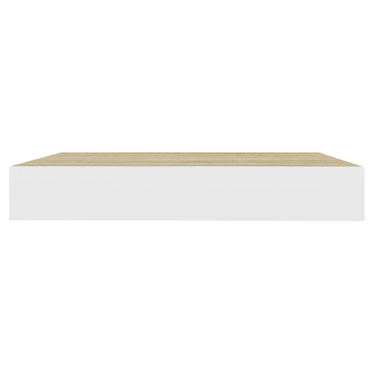 Wandschappen zwevend 4 st 23x23,5x3,8 cm MDF eikenkleurig wit MeubelReus