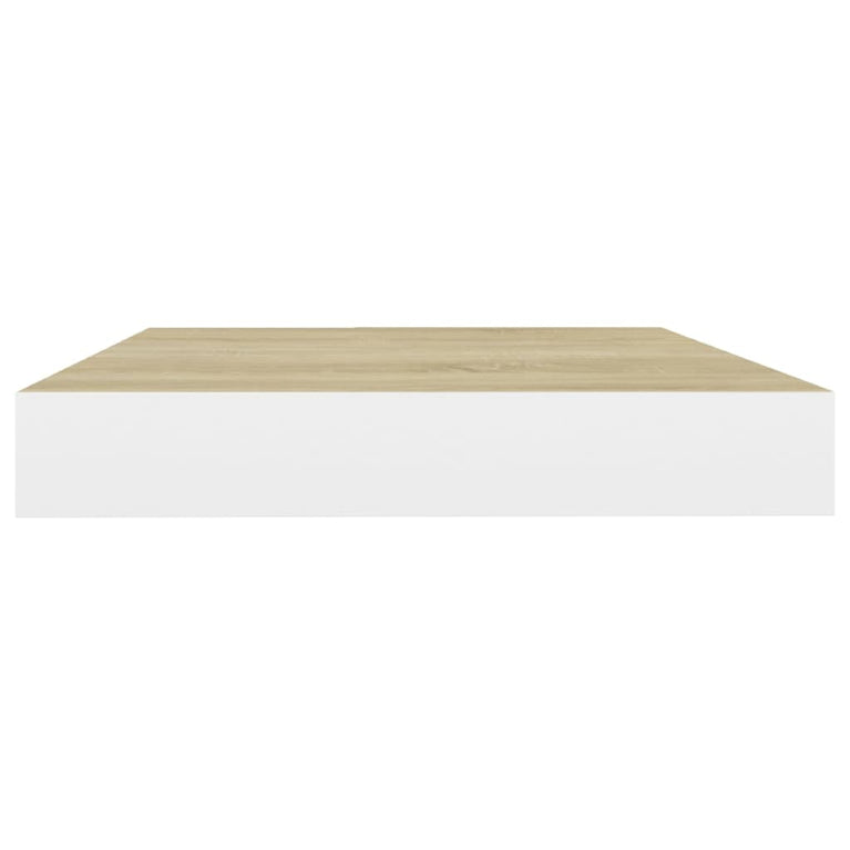 Wandschappen zwevend 4 st 40x23x3,8 cm MDF eikenkleurig en wit MeubelReus