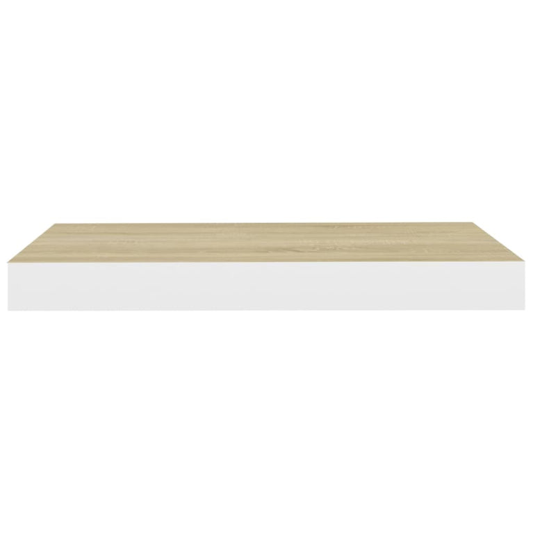 Wandschappen zwevend 4 st 50x23x3,8 cm MDF eikenkleurig en wit MeubelReus