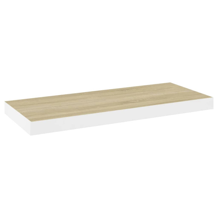 Wandschappen zwevend 2 st 60x23,5x3,8 cm MDF eikenkleurig wit MeubelReus