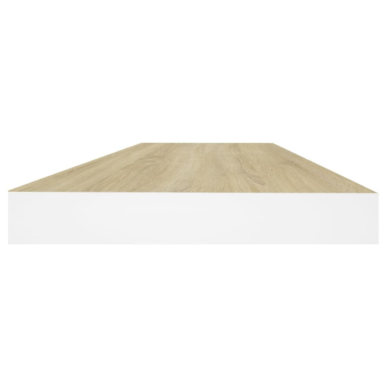 Wandschappen zwevend 2 st 60x23,5x3,8 cm MDF eikenkleurig wit MeubelReus