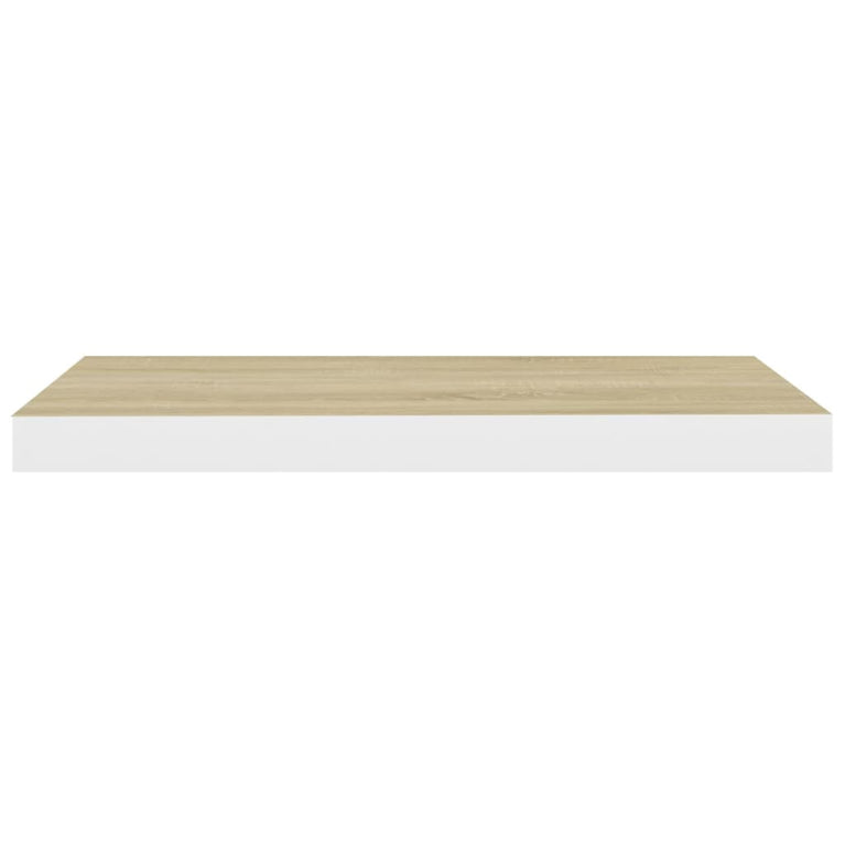 Wandschappen zwevend 4 st 60x23,5x3,8 cm MDF eikenkleurig wit MeubelReus