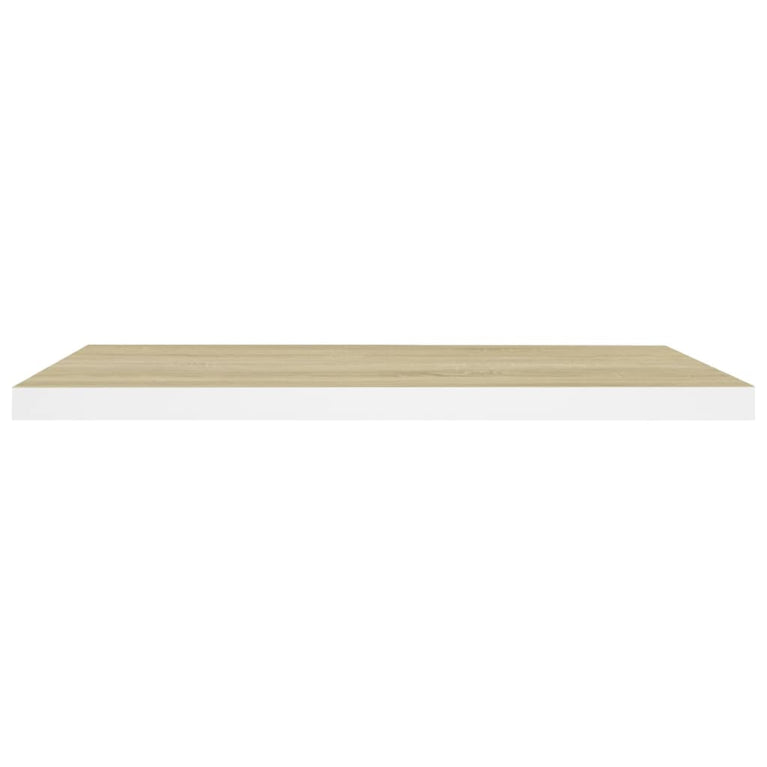 Wandschappen zwevend 2 st 80x23,5x3,8 cm MDF eikenkleurig wit MeubelReus