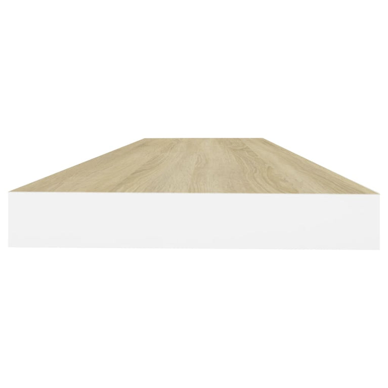 Wandschappen zwevend 2 st 80x23,5x3,8 cm MDF eikenkleurig wit MeubelReus