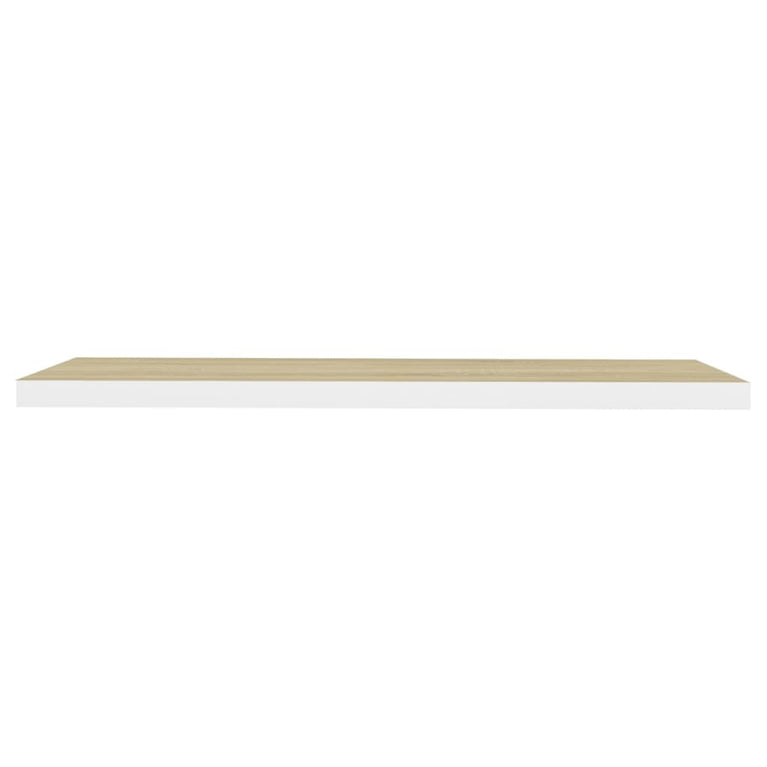 Wandschappen zwevend 2 st 90x23,5x3,8 cm MDF eikenkleurig wit MeubelReus