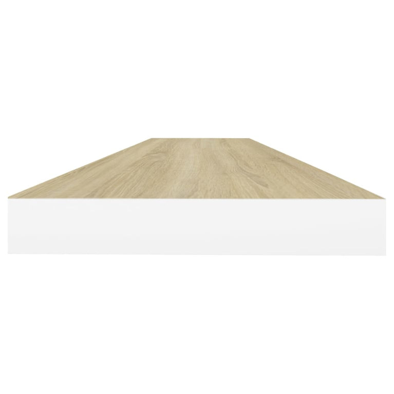 Wandschappen zwevend 2 st 90x23,5x3,8 cm MDF eikenkleurig wit MeubelReus