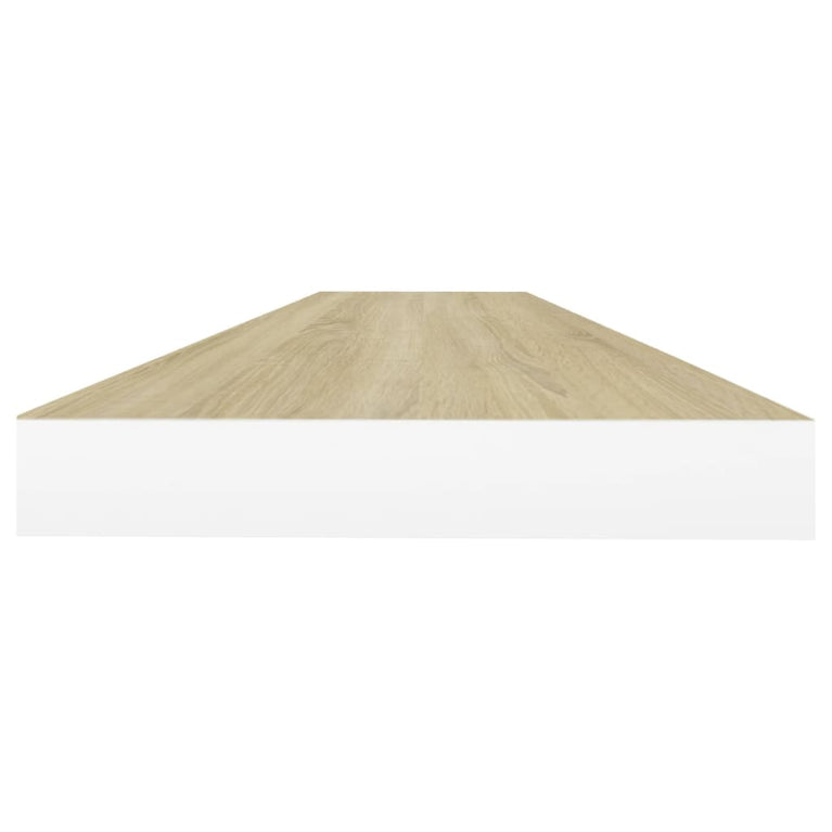 Wandschappen zwevend 4 st 90x23,5x3,8 cm MDF eikenkleurig wit MeubelReus