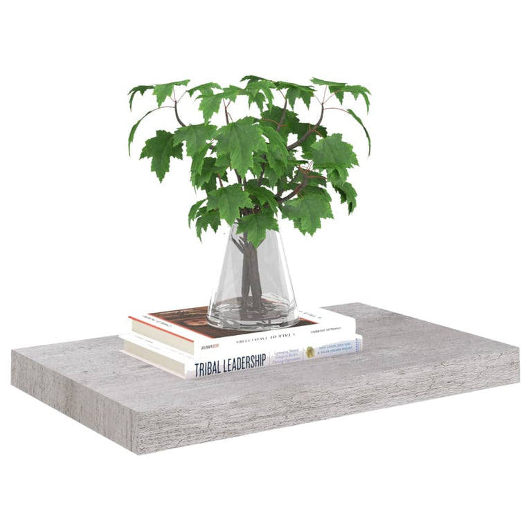 Wandschappen zwevend 4 st 50x23x3,8 cm MDF betongrijs MeubelReus