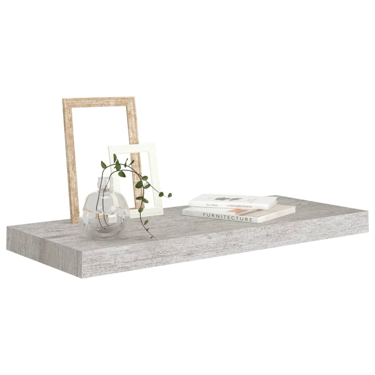 Wandschappen zwevend 2 st 60x23,5x3,8 cm MDF betongrijs MeubelReus