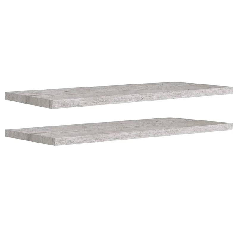 Wandschappen zwevend 2 st 90x23,5x3,8 cm MDF betongrijs MeubelReus