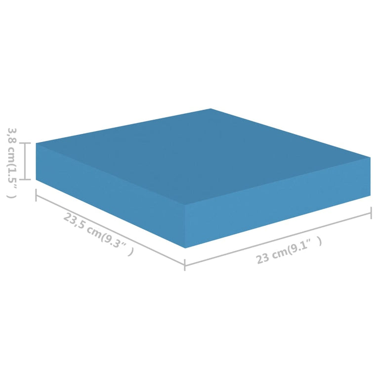 Wandschap zwevend 23x23,5x3,8 cm MDF blauw MeubelReus