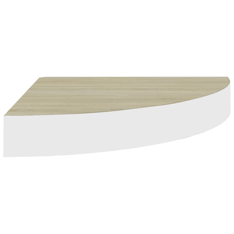 Hoekwandschap 25x25x3,8 cm MDF eikenkleurig en wit MeubelReus