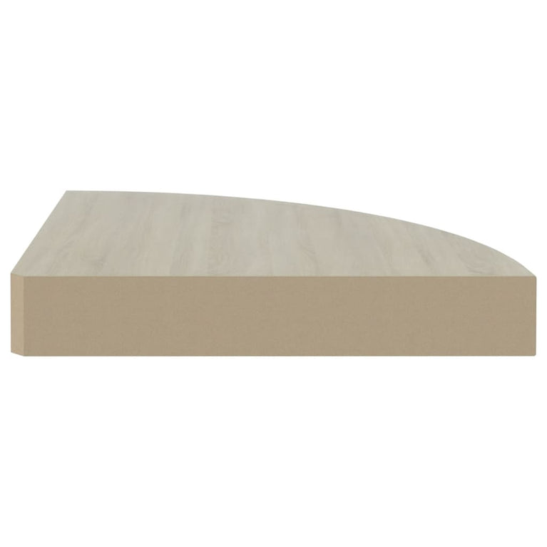 Hoekwandschap 25x25x3,8 cm MDF eikenkleurig en wit MeubelReus