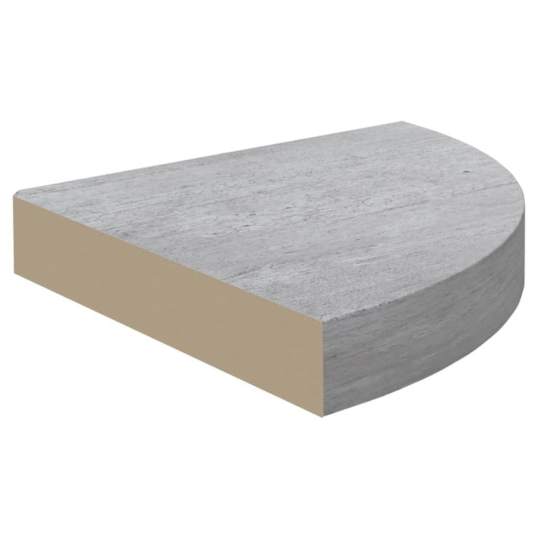 Hoekwandschap 25x25x3,8 cm MDF betongrijs MeubelReus
