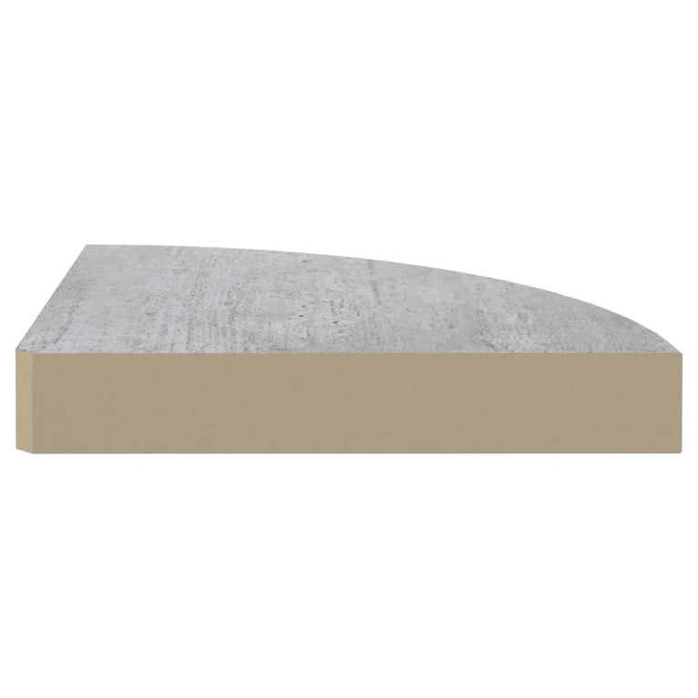 Hoekwandschap 25x25x3,8 cm MDF betongrijs MeubelReus