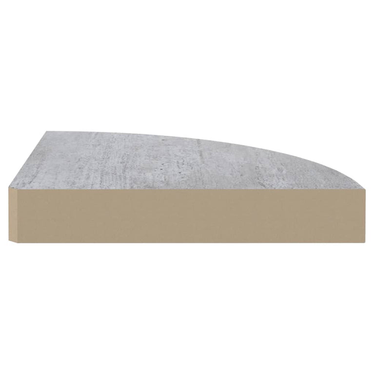 Hoekwandschappen 2 st 35x35x3,8 cm MDF betongrijs MeubelReus