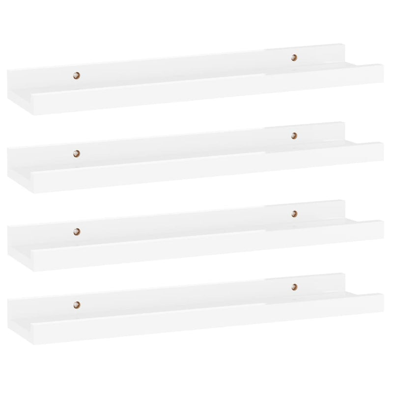 Wandschappen 4 st 40x9x3 cm hoogglans wit MeubelReus