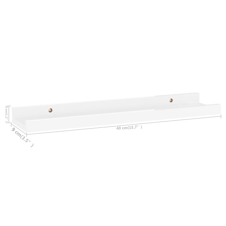 Wandschappen 4 st 40x9x3 cm hoogglans wit MeubelReus