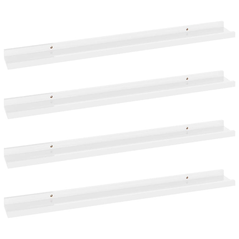 Wandschappen 4 st 80x9x3 cm hoogglans wit MeubelReus