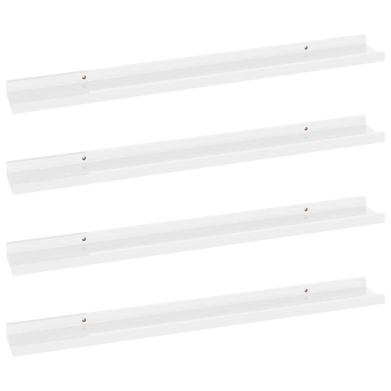 Wandschappen 4 st 80x9x3 cm hoogglans wit MeubelReus
