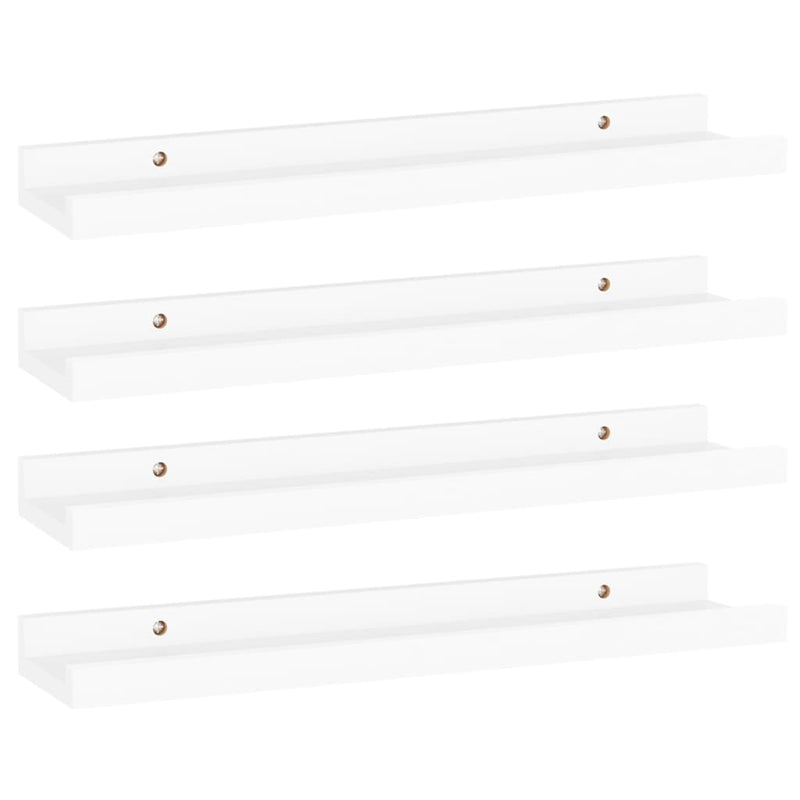 Wandschappen 4 st 40x9x3 cm wit MeubelReus