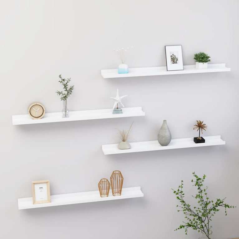 Wandschappen 4 st 80x9x3 cm wit MeubelReus
