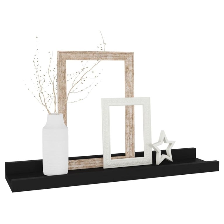 Wandschappen 4 st 40x9x3 cm zwart MeubelReus