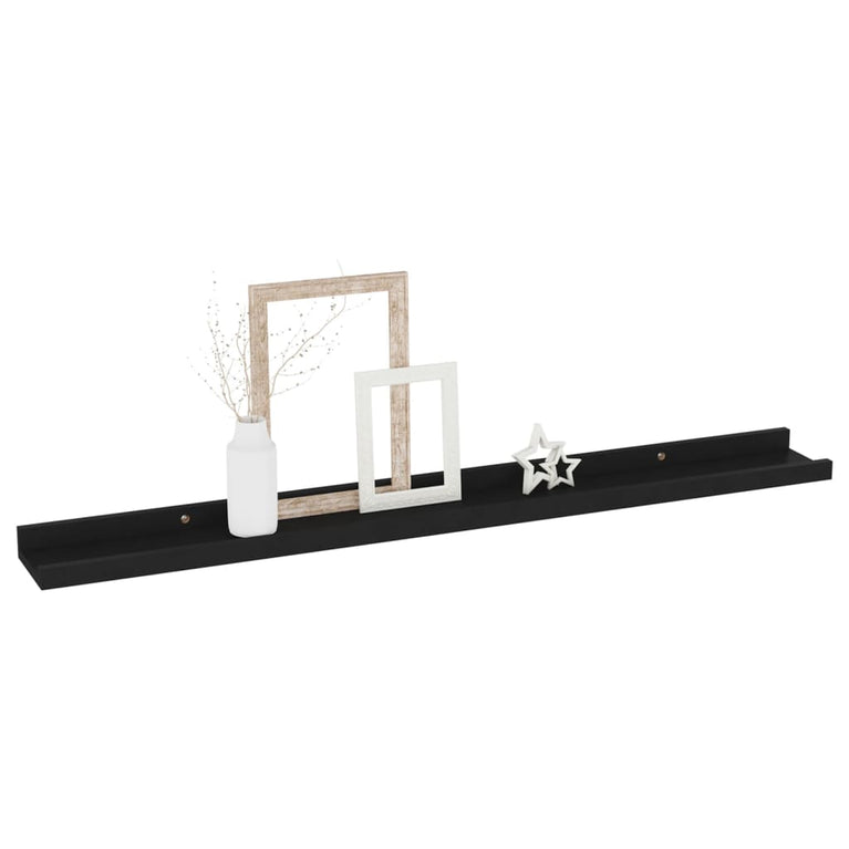 Wandschappen 4 st 80x9x3 cm zwart MeubelReus