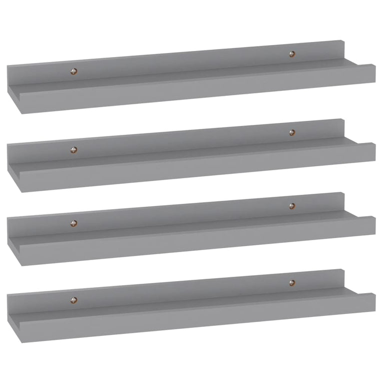Wandschappen 4 st 40x9x3 cm grijs MeubelReus