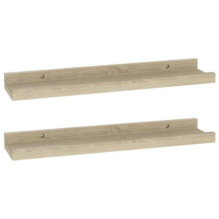 Wandschappen 2 st 40x9x3 cm sonoma eikenkleurig