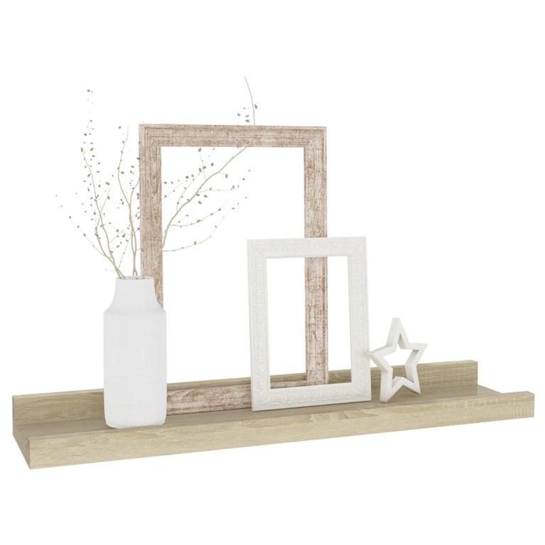 Wandschappen 2 st 40x9x3 cm sonoma eikenkleurig