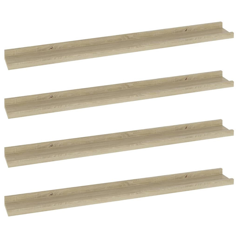 Wandschappen 4 st 80x9x3 cm sonoma eikenkleurig MeubelReus