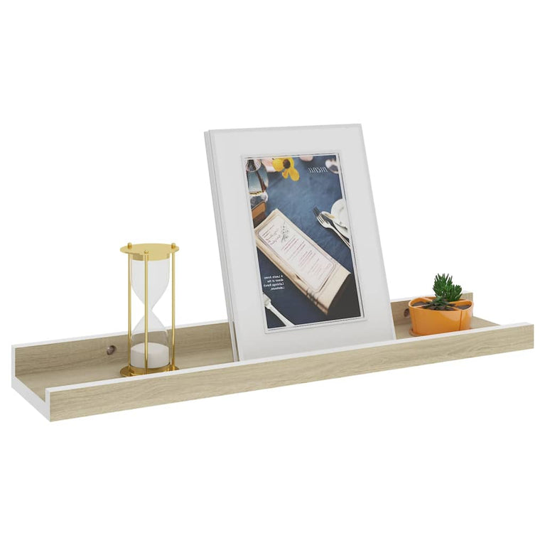 Wandschappen 2 st 40x9x3 cm wit sonoma eikenkleurig MeubelReus