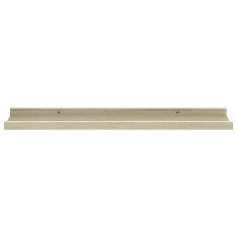 Wandschappen 2 st 60x9x3 cm wit en sonoma eikenkleurig MeubelReus