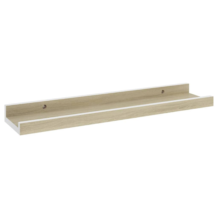 Wandschappen 4 st 40x9x3 cm wit en sonoma eikenkleurig MeubelReus