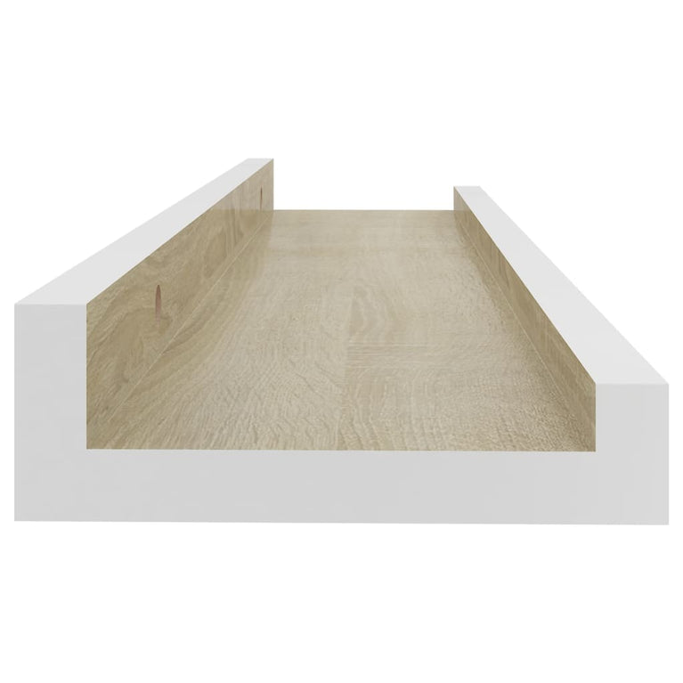 Wandschappen 4 st 40x9x3 cm wit en sonoma eikenkleurig MeubelReus