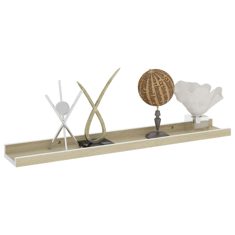 Wandschappen 4 st 60x9x3 cm wit en sonoma eikenkleurig MeubelReus