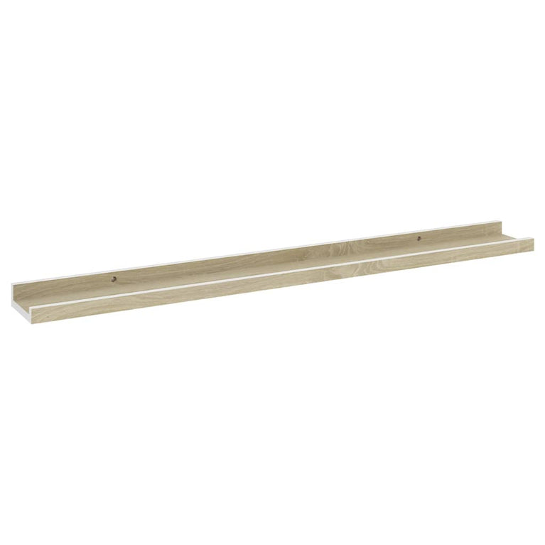 Wandschappen 4 st 80x9x3 cm wit en sonoma eikenkleurig MeubelReus