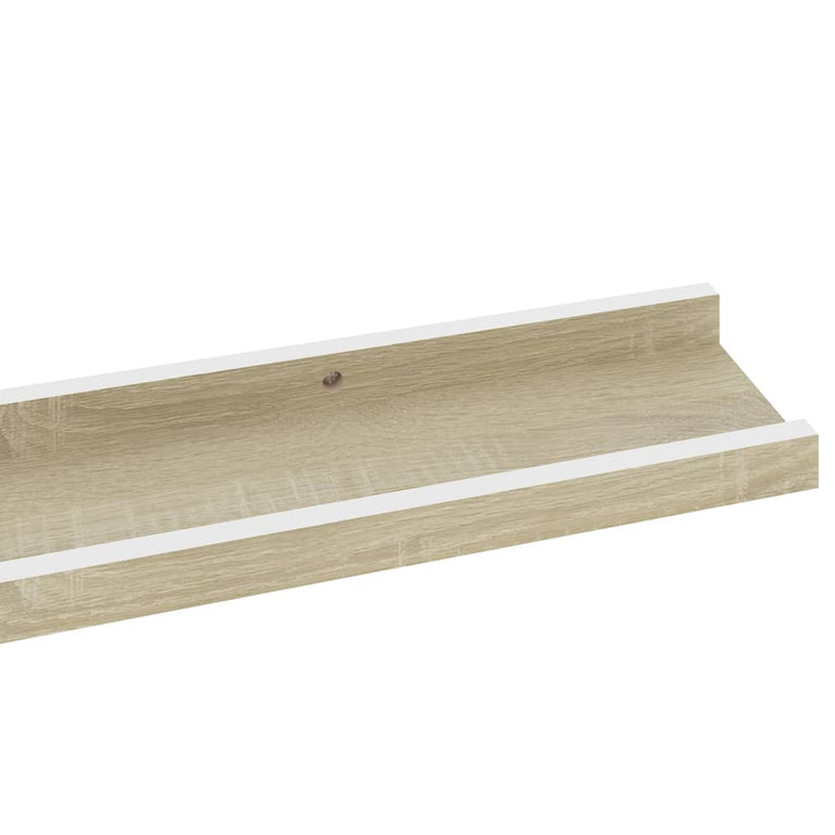 Wandschappen 4 st 80x9x3 cm wit en sonoma eikenkleurig MeubelReus