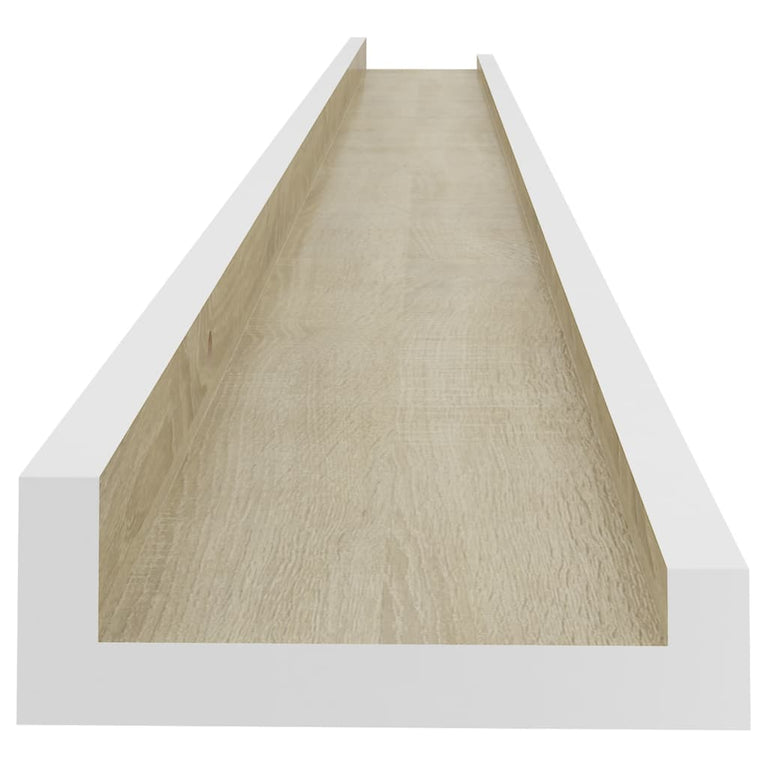 Wandschappen 4 st 115x9x3 cm wit en sonoma eikenkleurig MeubelReus