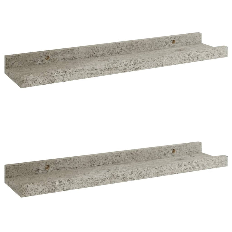 Wandschappen 2 st 40x9x3 cm betongrijs MeubelReus