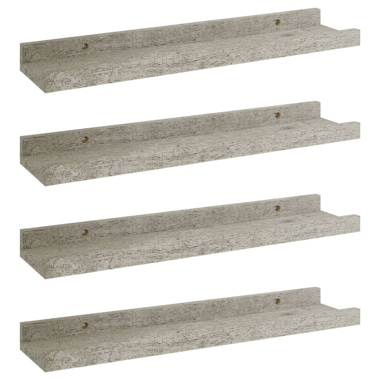 Wandschappen 4 st 40x9x3 cm betongrijs MeubelReus