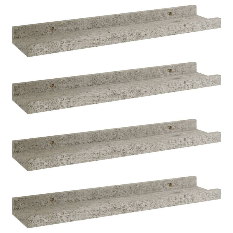 Wandschappen 4 st 40x9x3 cm betongrijs MeubelReus