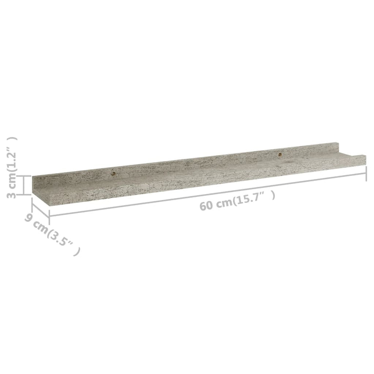 Wandschappen 4 st 40x9x3 cm betongrijs MeubelReus