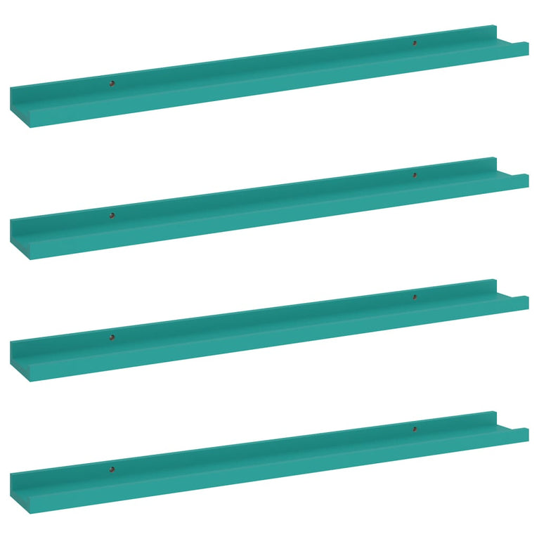 Wandschappen 4 st 80x9x3 cm blauw MeubelReus