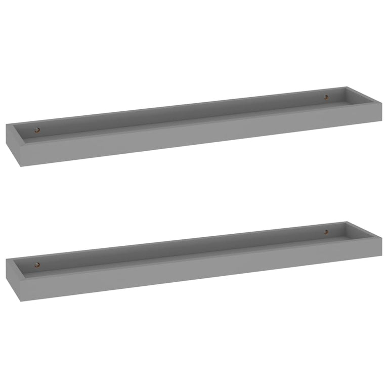 Wandschappen 2 st Loggia 80x15x4 cm MDF grijs MeubelReus
