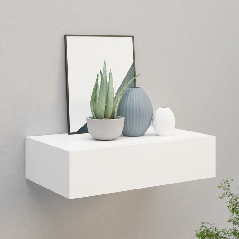 Wandschap met lade 40x23,5x10 cm MDF wit MeubelReus